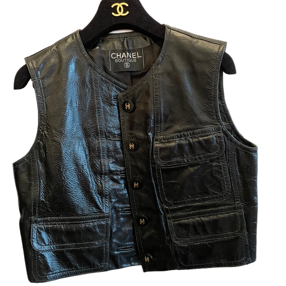 Chanel 95 runway patent jacket